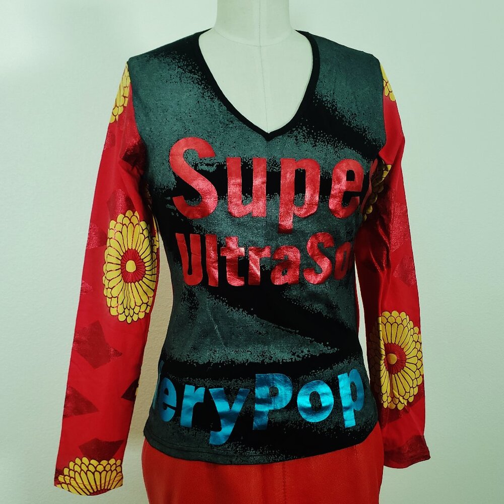 Rare Custo Barcelona Y2k  Sz 2 Pop Long Sleeve Neiman Marcus  PoP Art Japanese